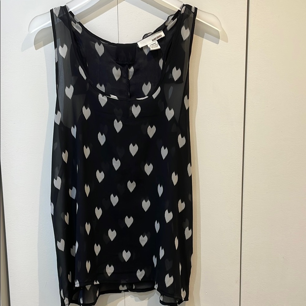 Sans Souci Black and White Heart Tank Top